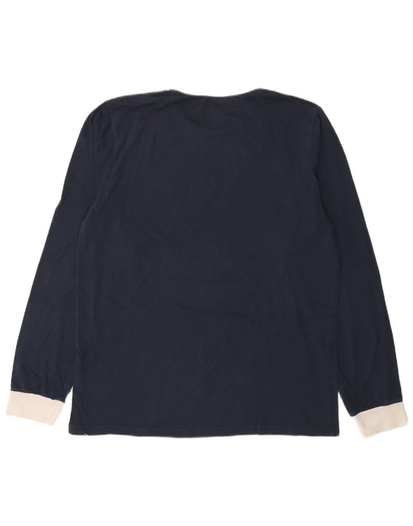 Maglia da uomo Ellesse a maniche lunghe grande in cotone blu navy