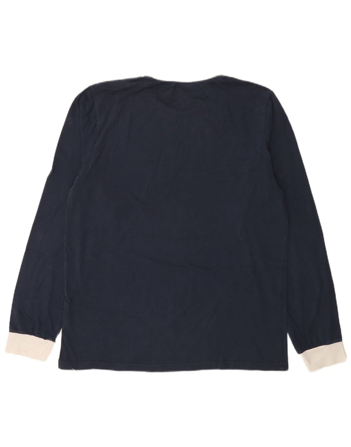 Maglia da uomo Ellesse a maniche lunghe grande in cotone blu navy