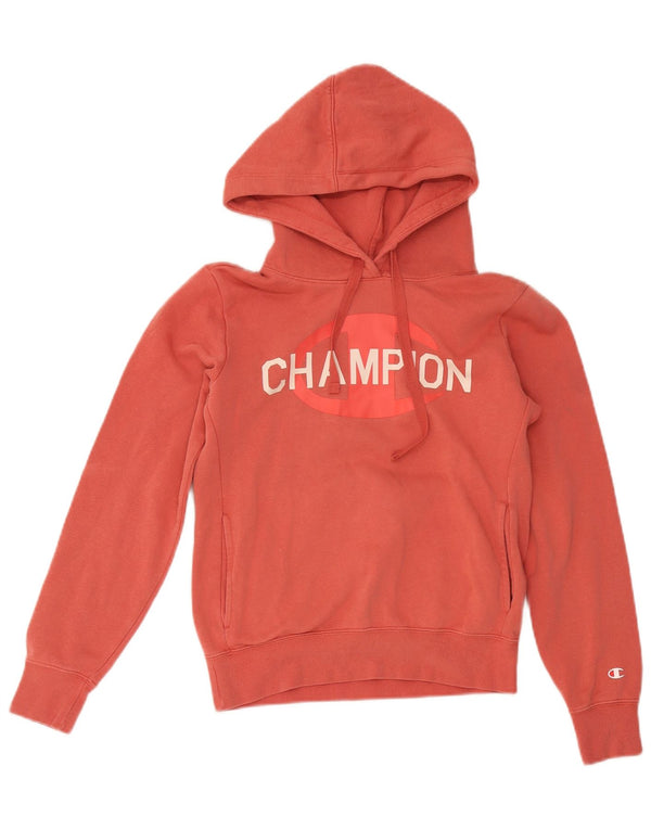Felpa con cappuccio grafica da donna Champion UK 6 XS rossa