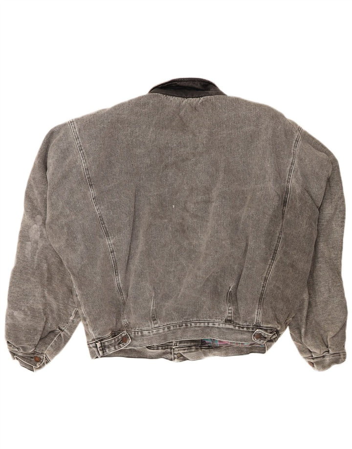 Giacca di jeans vintage da uomo UK 40 grande grigia