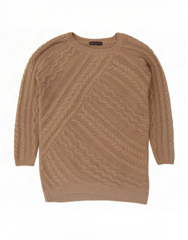 Maglione maglione con scollo a barca da donna Marks & Spencer UK 16 grande acrilico beige