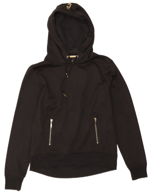 Maglione con cappuccio oversize grafico da donna Russell Athletic UK 10 piccolo nero