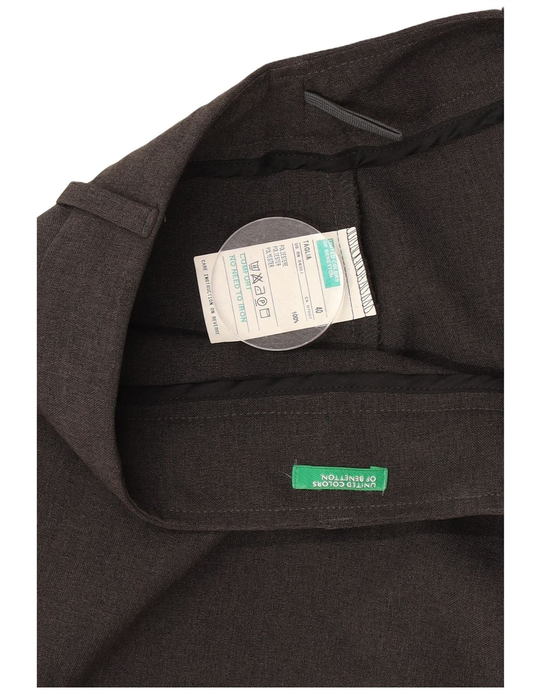 Gonna dritta midi da donna Benetton IT 40 Small W26 Poliestere grigio