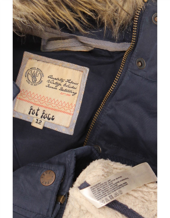 Gilet imbottito con cappuccio da donna Fat Face UK 12 medio poliestere blu navy