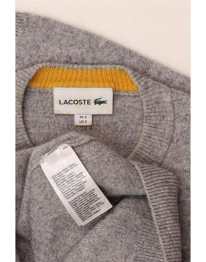 Maglione maglione girocollo da uomo Lacoste taglia 3 piccolo grigio in lana color block