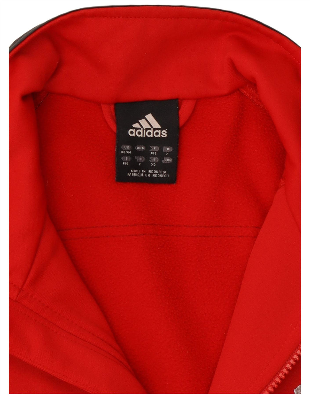 Giacca da tuta da uomo Adidas UK 42/44 Large Rosso Colourblock Poliestere