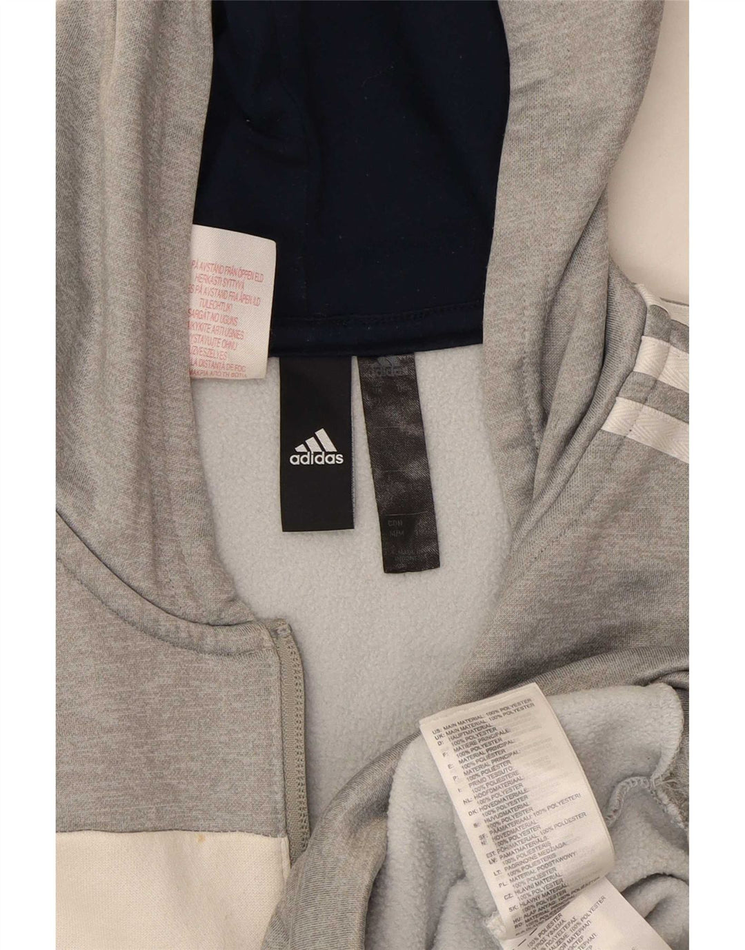Felpa con cappuccio da ragazzo Adidas 11-12 anni Poliestere color block grigio