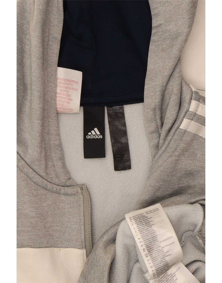 Felpa con cappuccio da ragazzo Adidas 11-12 anni Poliestere color block grigio