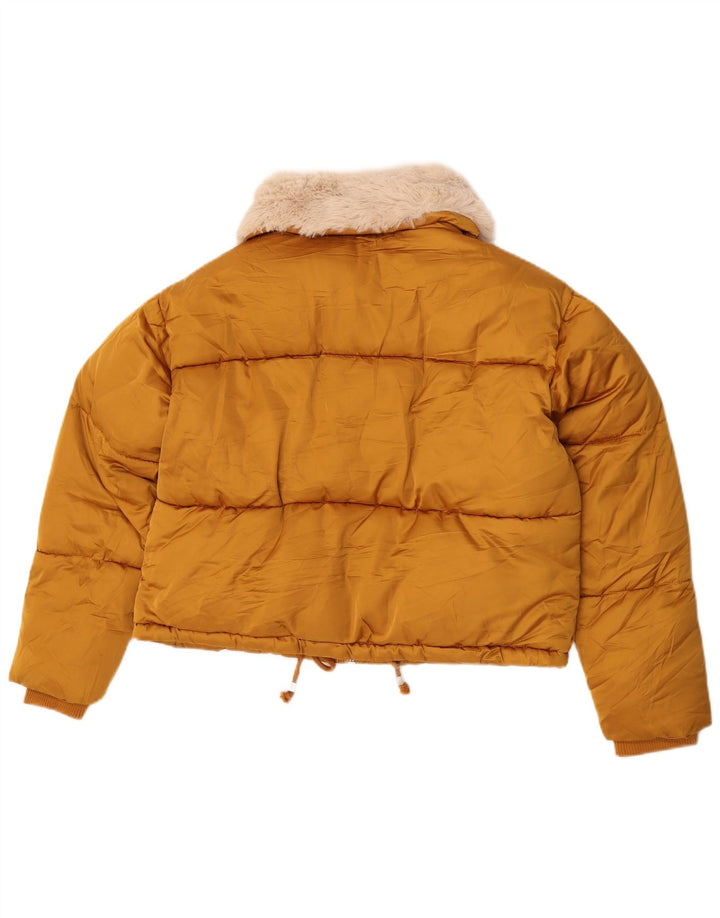 Topshop Giacca imbottita oversize corta da donna UK 10 Small Poliestere giallo