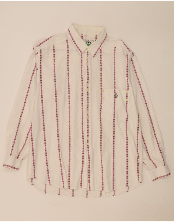 Camicia da uomo Leader XL in cotone a righe bianche