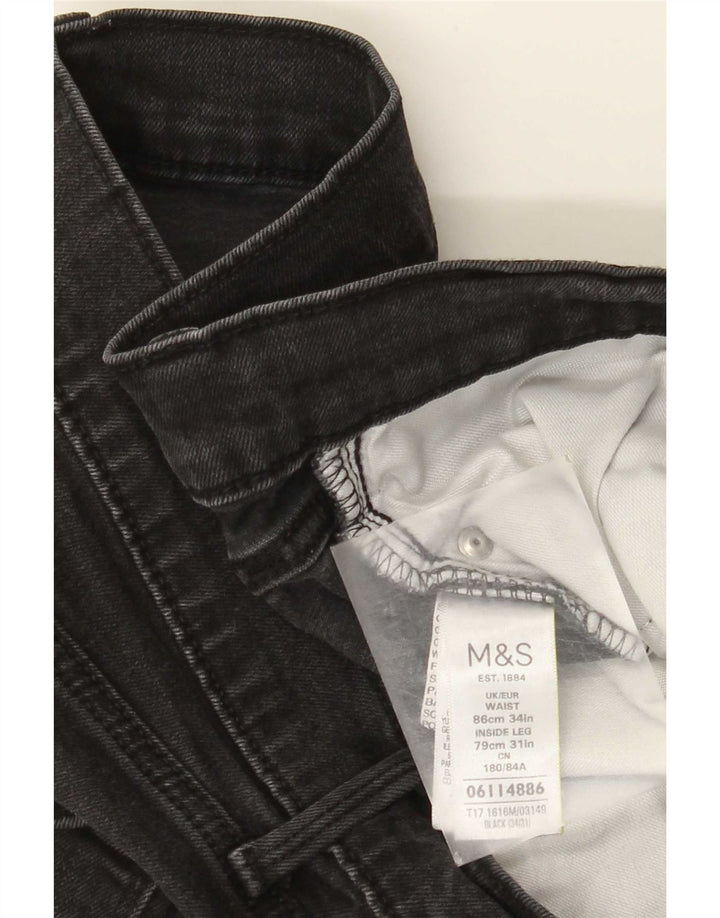 Jeans dritti da uomo Marks & Spencer W34 L31 cotone nero