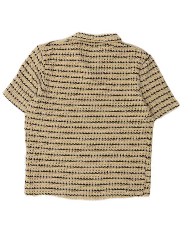 Polo da donna all'uncinetto Zara UK 16 cotone a righe grandi gialle
