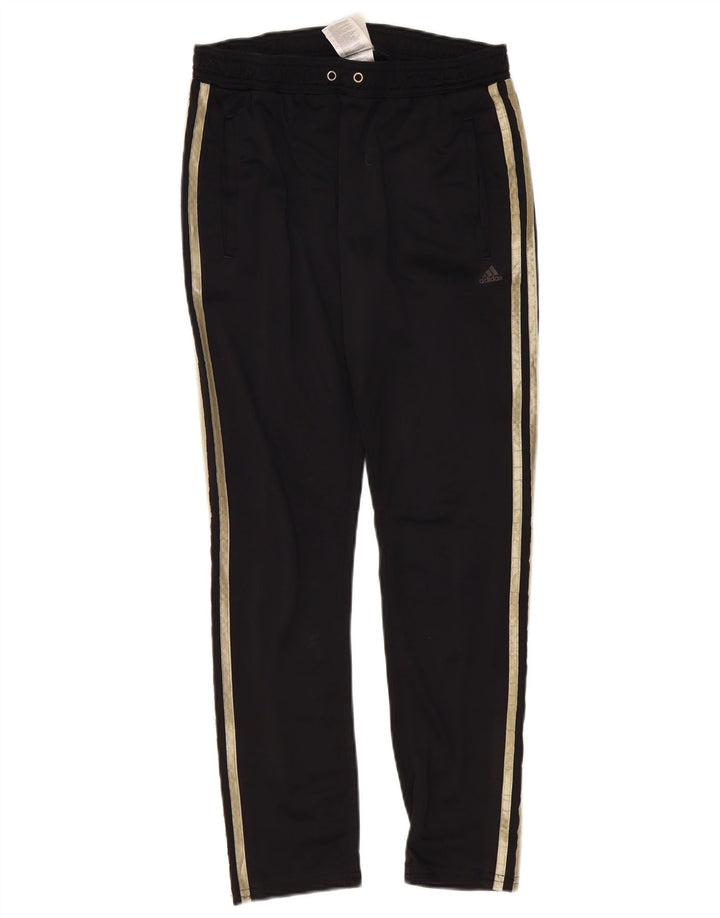 Pantaloni della tuta da donna Adidas UK 10 piccoli poliestere nero