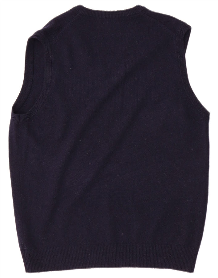 Canotta da uomo Marks & Spencer vestibilità regolare canotta media in lana blu navy