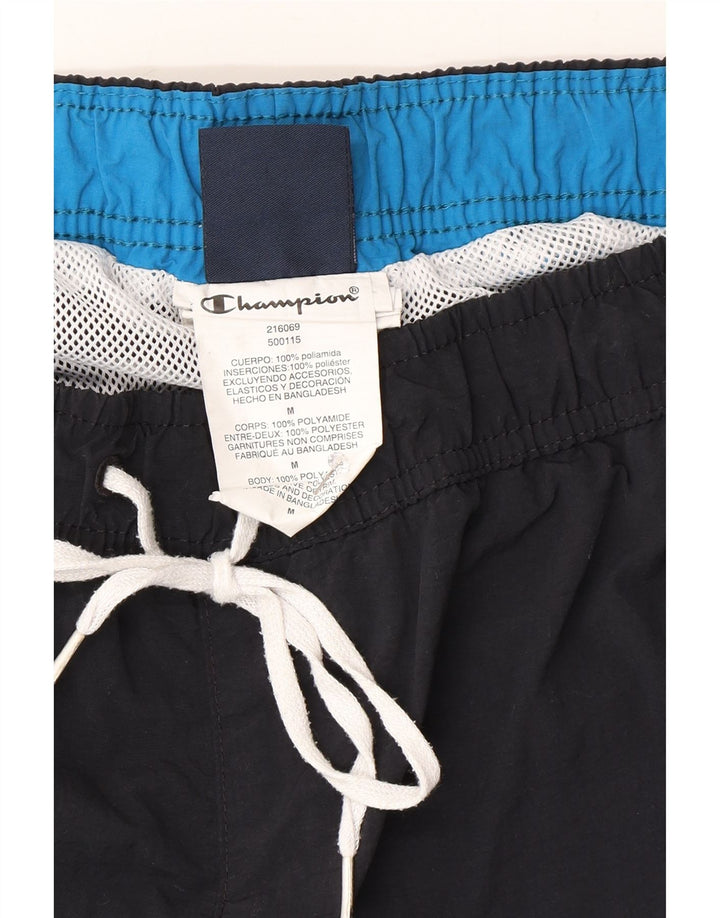 Pantaloncini da bagno da uomo Champion medio nero in poliammide
