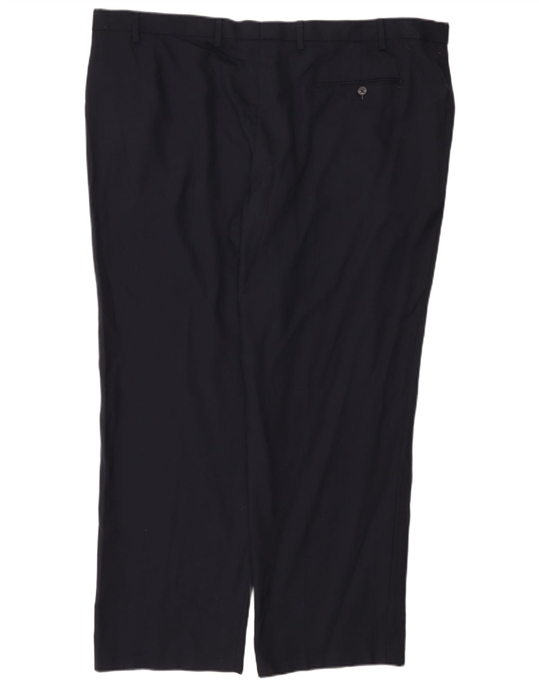 Pantaloni da abito vestibilità regolare da uomo Marks & Spencer W46 L31 poliestere blu navy