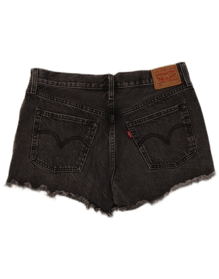 Pantaloncini di jeans Levi's 501 da donna W29 in cotone grigio medio