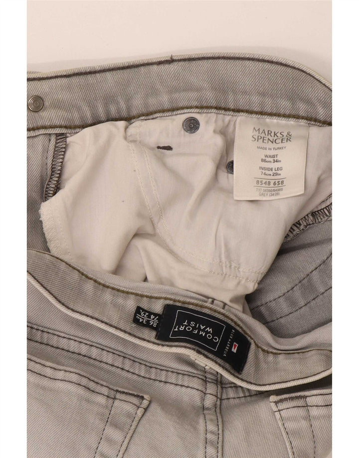 Jeans dritti Marks & Spencer da uomo blu Harbour W34 L29 cotone grigio