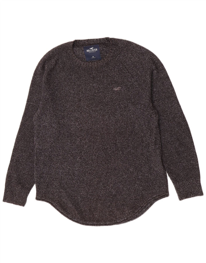 Maglione Hollister da uomo girocollo in cotone chiazzato grigio medio
