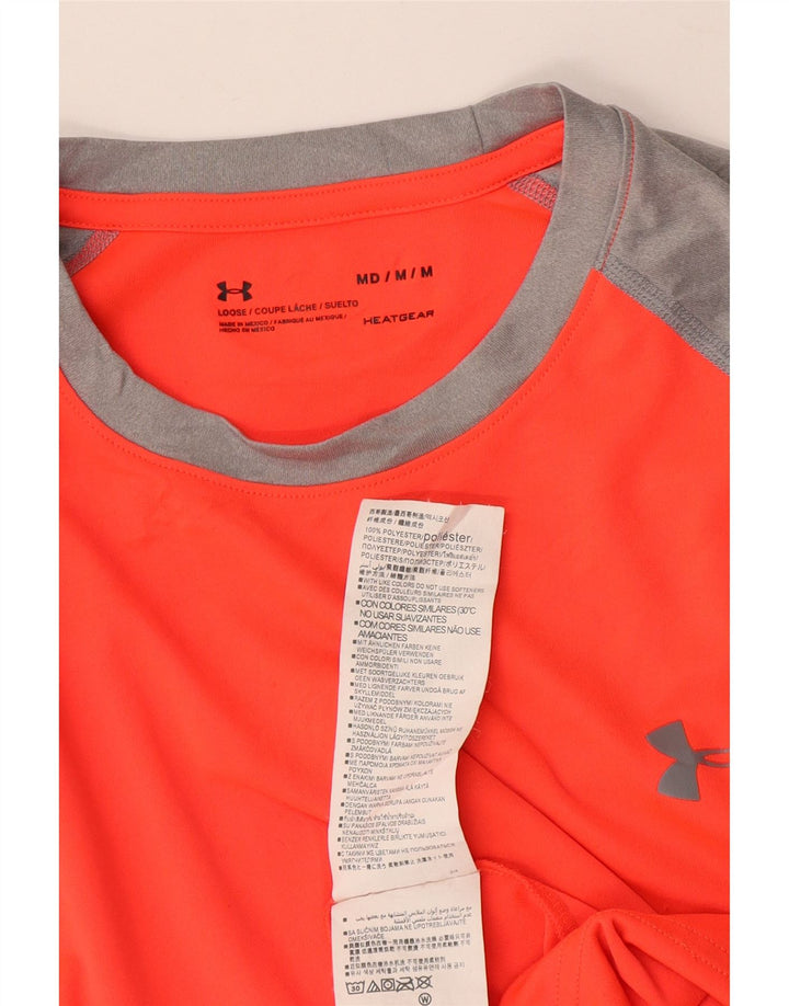 Maglietta Under Armour da uomo Heat Gear Top in poliestere color block arancione medio