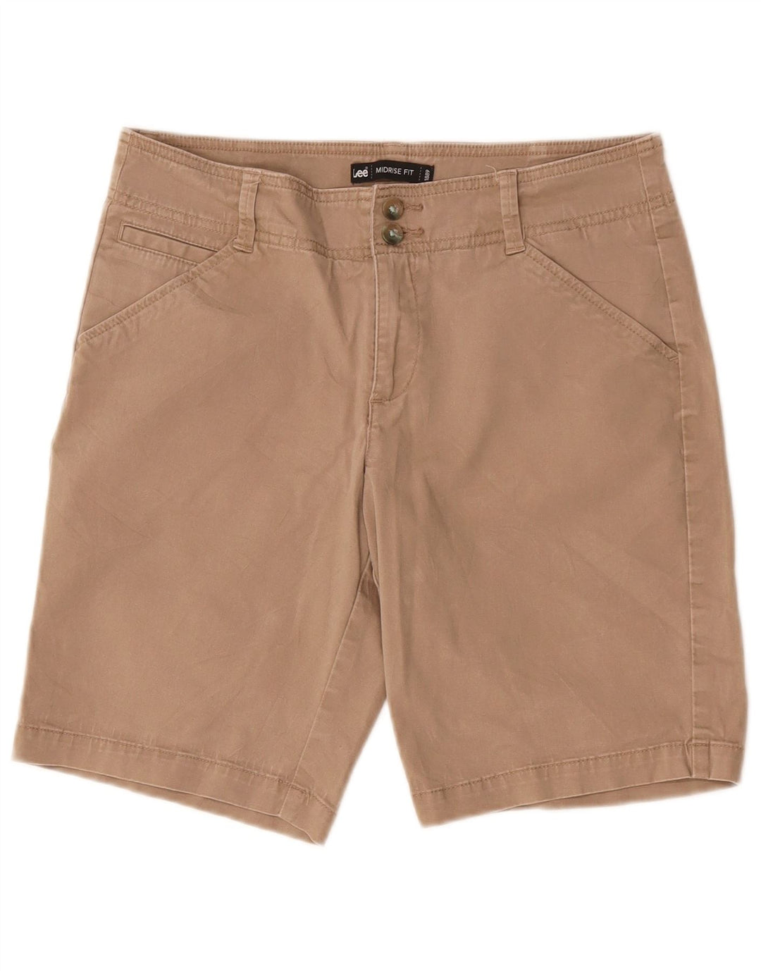 Pantaloncini casual da donna a vita media LEE US 6 medi W32 in cotone beige