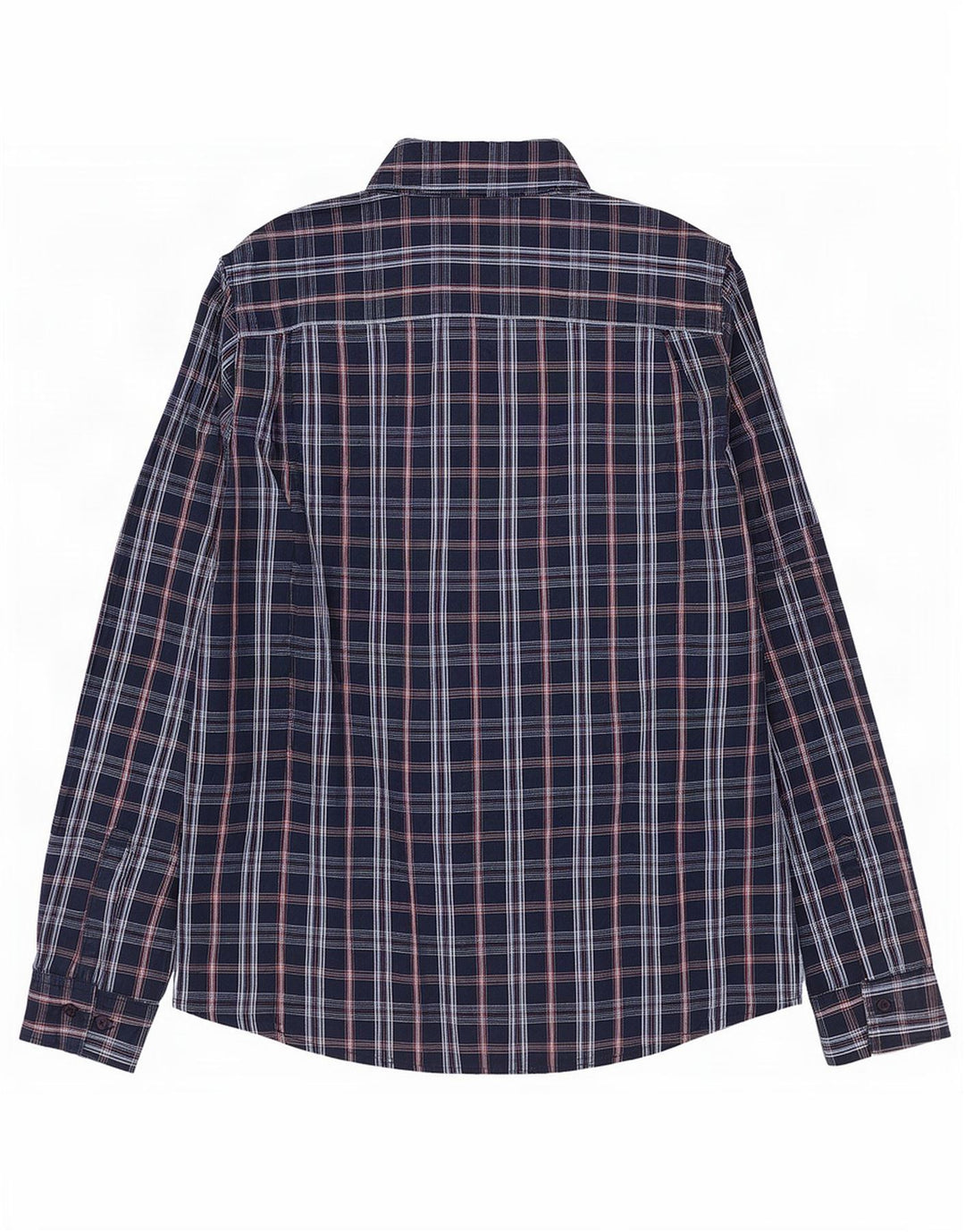 Camicia da uomo Wrangler in cotone a quadri blu navy medio