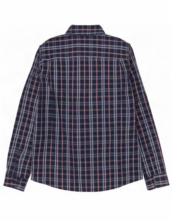 Camicia da uomo Wrangler in cotone a quadri blu navy medio