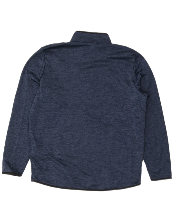 Under Armour Uomo Pullover con zip e collo della tuta da ginnastica Top grande blu navy screziato