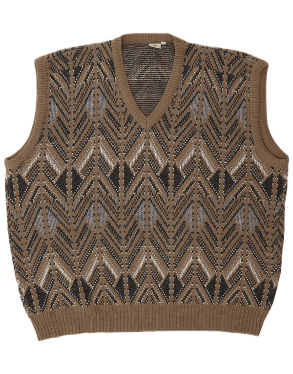 Canotta da uomo VINTAGE IT 52 Large Marrone Fair Isle