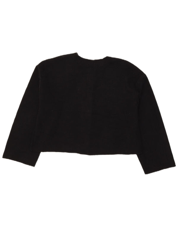 Maglione cardigan corto da donna Zara UK 12 poliestere nero medio
