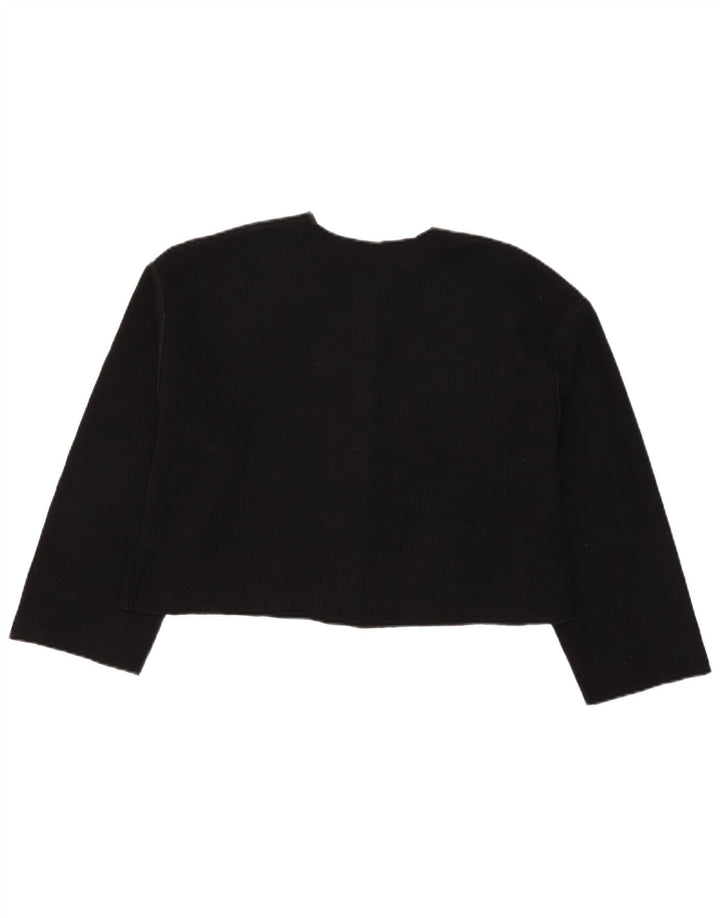 Maglione cardigan corto da donna Zara UK 12 poliestere nero medio