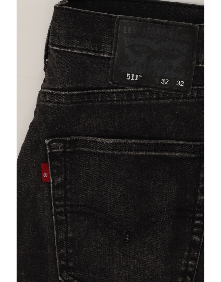Jeans Levi's Uomo 511 Slim W32 L32 Cotone Nero
