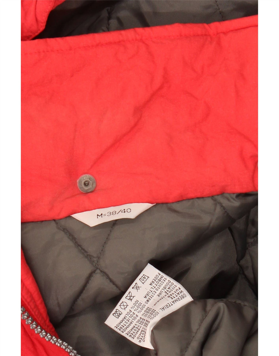 Giacca a vento oversize con cappuccio da donna vintage EU 38/40 rossa media