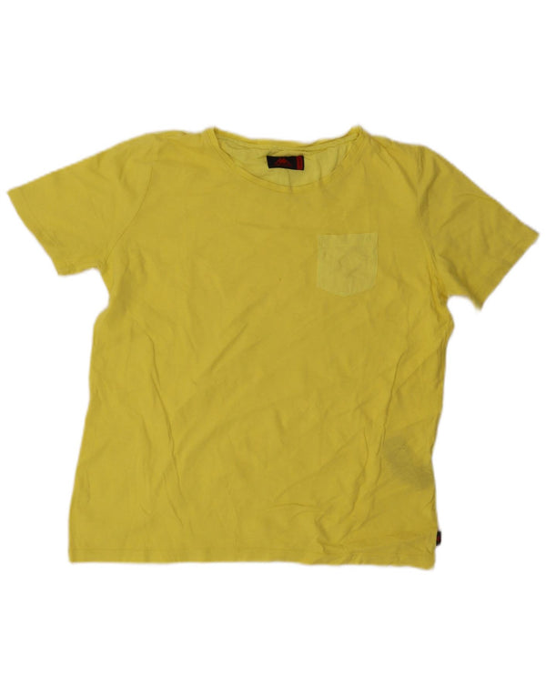 Maglietta Kappa da donna Top UK 10 piccola in cotone giallo