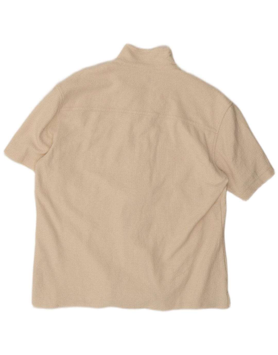 Camicia a maniche corte da uomo Zara grande in cotone bianco sporco