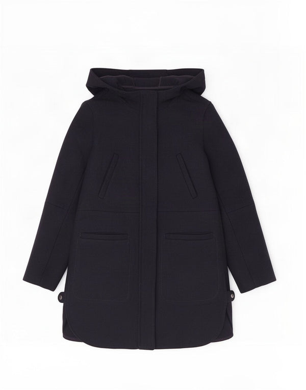 Cappotto con cappuccio da donna Zara UK 14 blu navy medio