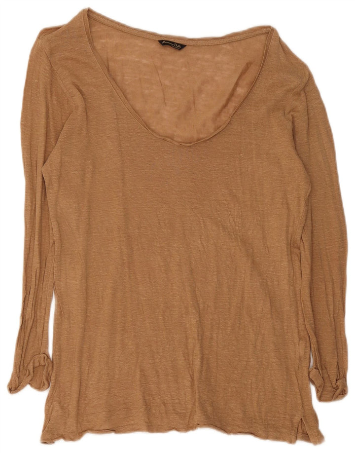 Massimo Dutti Top da donna a maniche lunghe UK 14 Large Marrone screziato