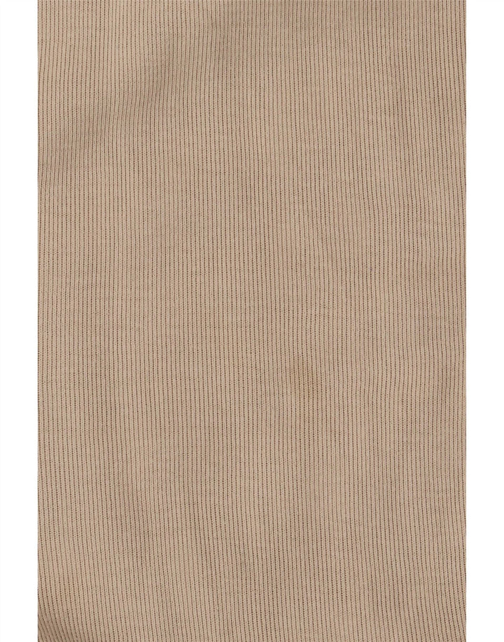 Top Izod da uomo con zip e collo a maniche lunghe in cotone beige grande