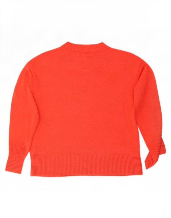 Maglione da donna con scollo a V Marks & Spencer UK 14 Large Acrilico arancione