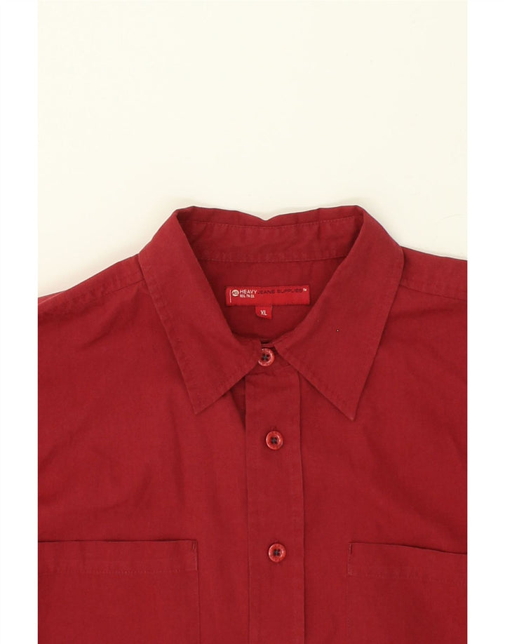 Camicia da uomo VINTAGE XL in cotone rosso