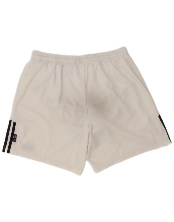 Pantaloncini sportivi da uomo Adidas Large in poliestere color block bianco