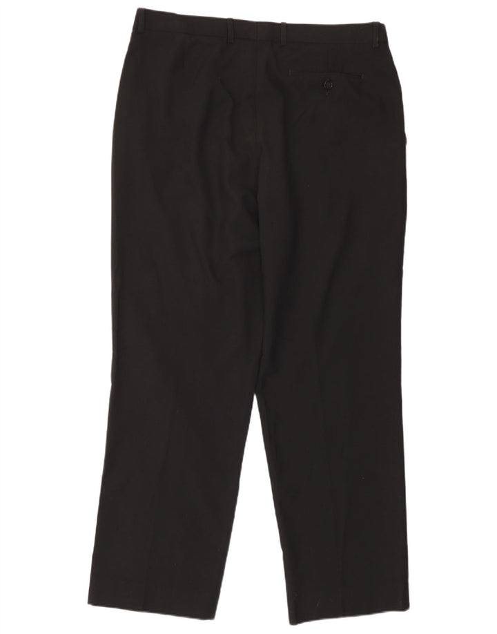 Pantaloni da abito dritti da uomo Marks & Spencer W36 L29 poliestere nero