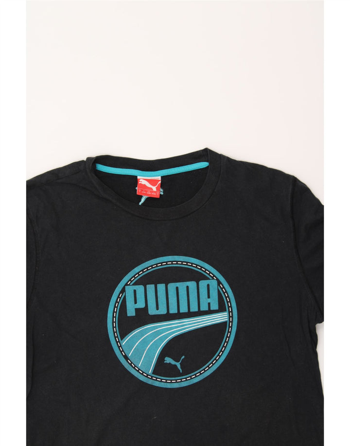 PUMA Mens Graphic T-Shirt Top Small Black Vintage Puma and Second-Hand Puma from Messina Hembry 