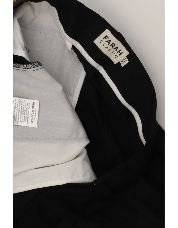 Pantaloni da abito classici dritti da uomo Farah W32 L29 poliestere nero