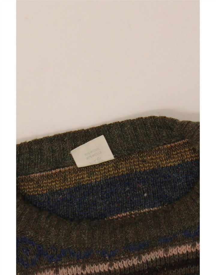 Maglione maglione girocollo da uomo vintage medio multicolore Fair Isle