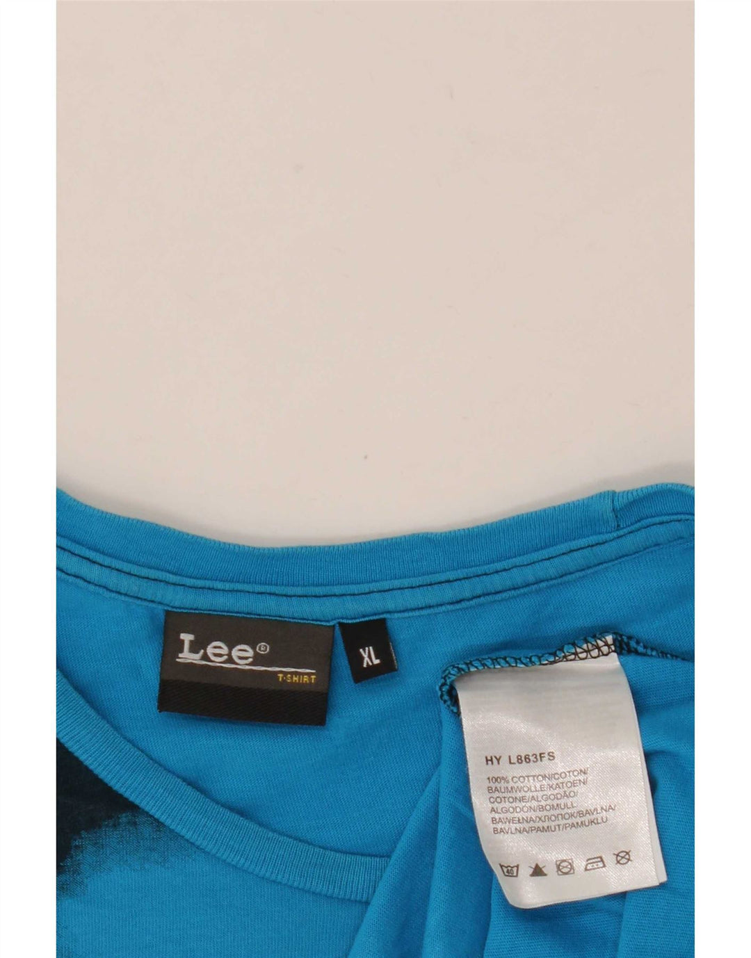Maglietta grafica da uomo Lee Top XL in cotone blu