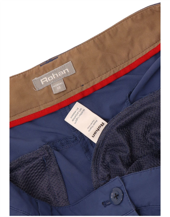 Pantaloni Capri Cargo da donna Rohan UK 14 Large W36 L22 Blu Poliammide