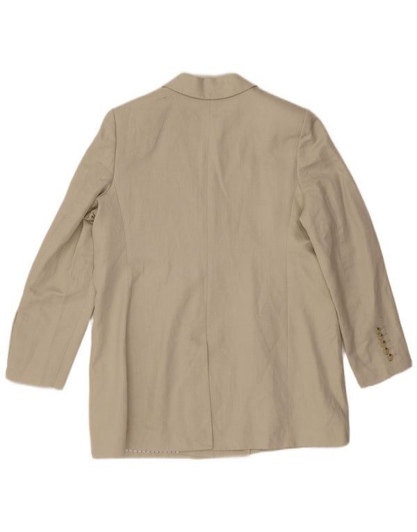 Marks & Spencer Womens Double Breasted Blazer Jacket UK 16 Large Beige
