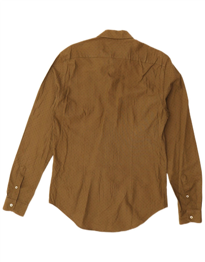 Camicia Zara da uomo slim fit in cotone maculato kaki medio