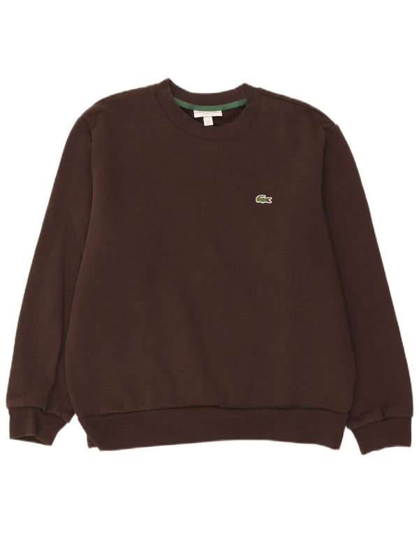 Felpa da uomo Lacoste Classic Fit, taglia 5, grande, in cotone marrone